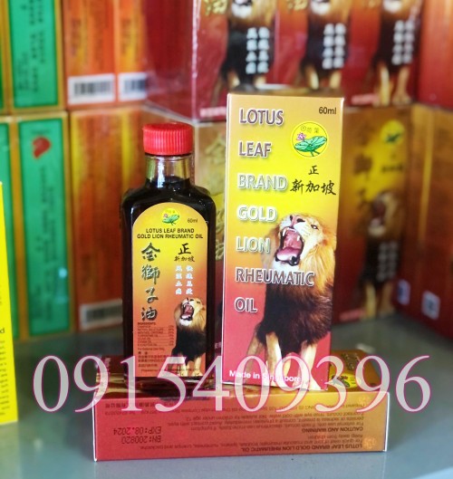 DẦU KHỚP SƯ TỬ LÁ SEN SINGAPORE 60ML - Lotus Leaf Brand Gold Lion Rheumatic Oil
